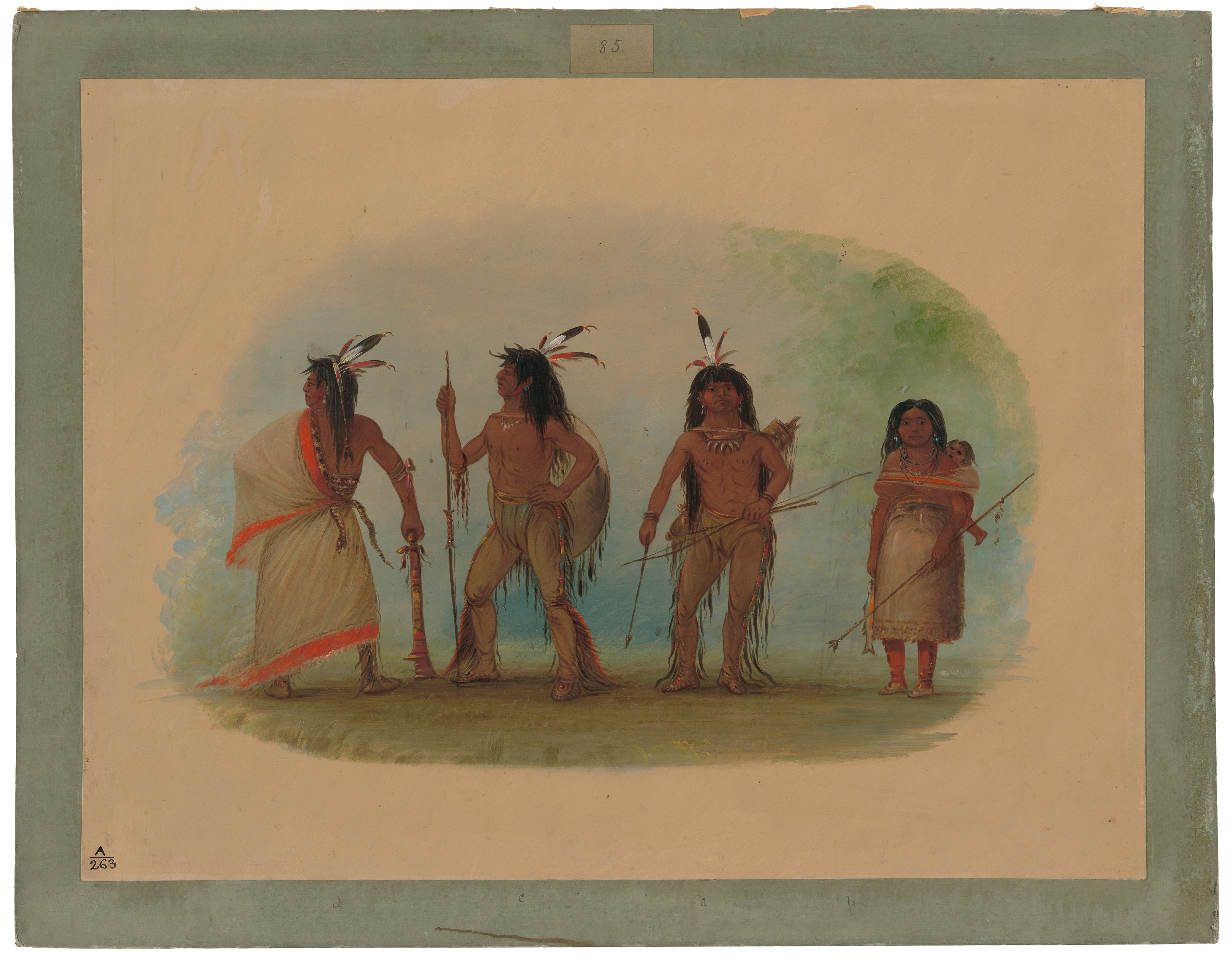 Quatre Indiens Apaches - George Catlin