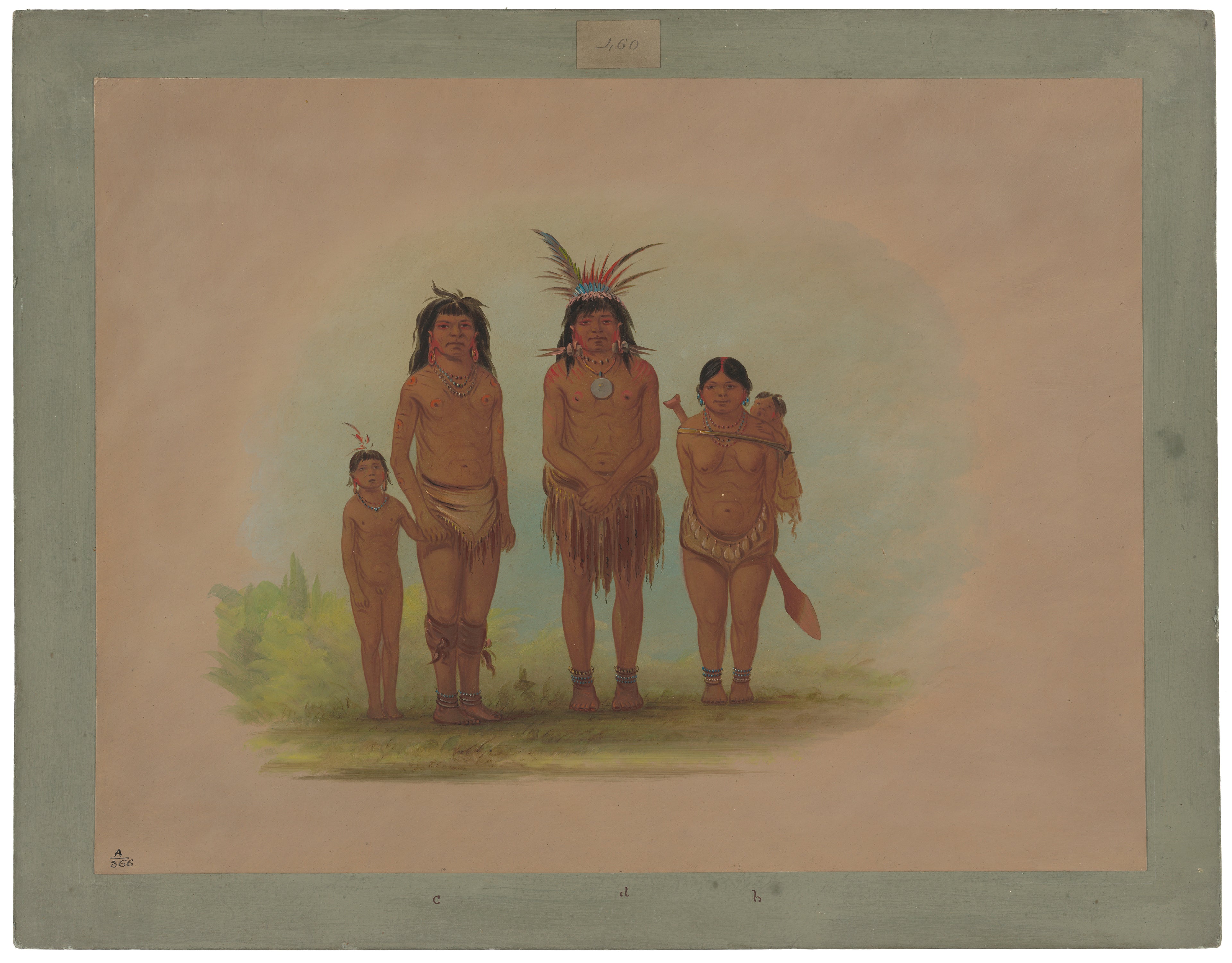 Quatre Indiens Sepibo - George Catlin