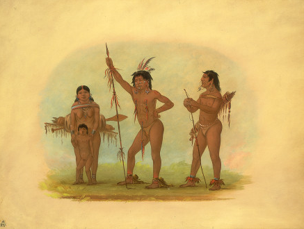 Quatre Indiens Mura - George Catlin