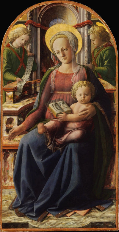 Madonna and Child Enthroned with Two Angels - Fra Filippo Lippi - Alpha Reproduction