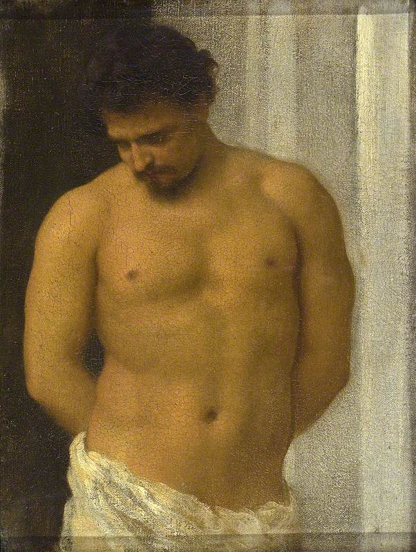 Étude de figure masculine, à mi-corps - Frederic Leighton