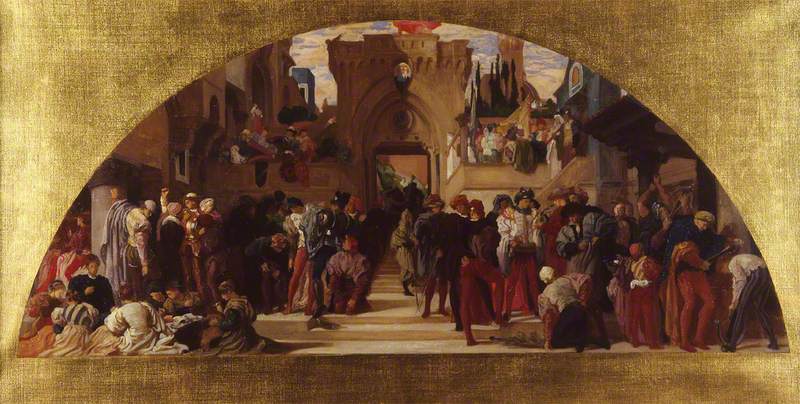 Les arts de l'industrie appliqués à la guerre (étude pour une peinture murale au Victoria and Albert Museum) - Frederic Leighton