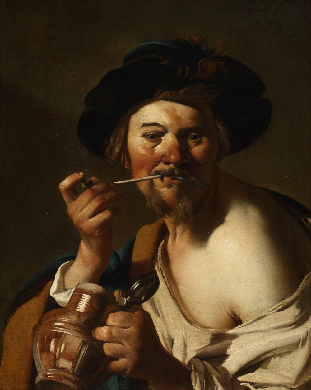 Fumeur de pipe - Dirck van Baburen image 1 tableau peint à l’huile sur toile