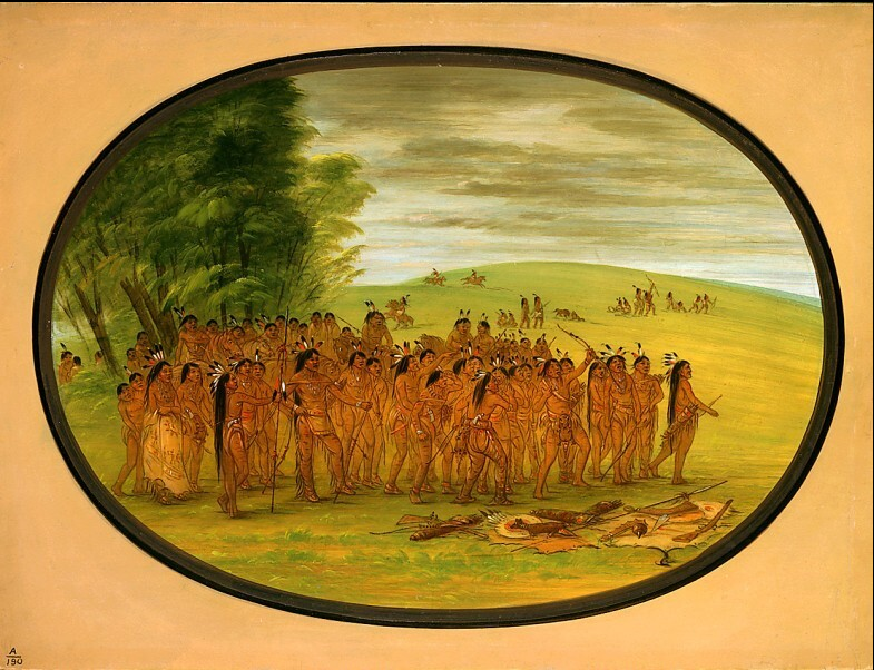 Jeu de la Flèche - Mandan - George Catlin