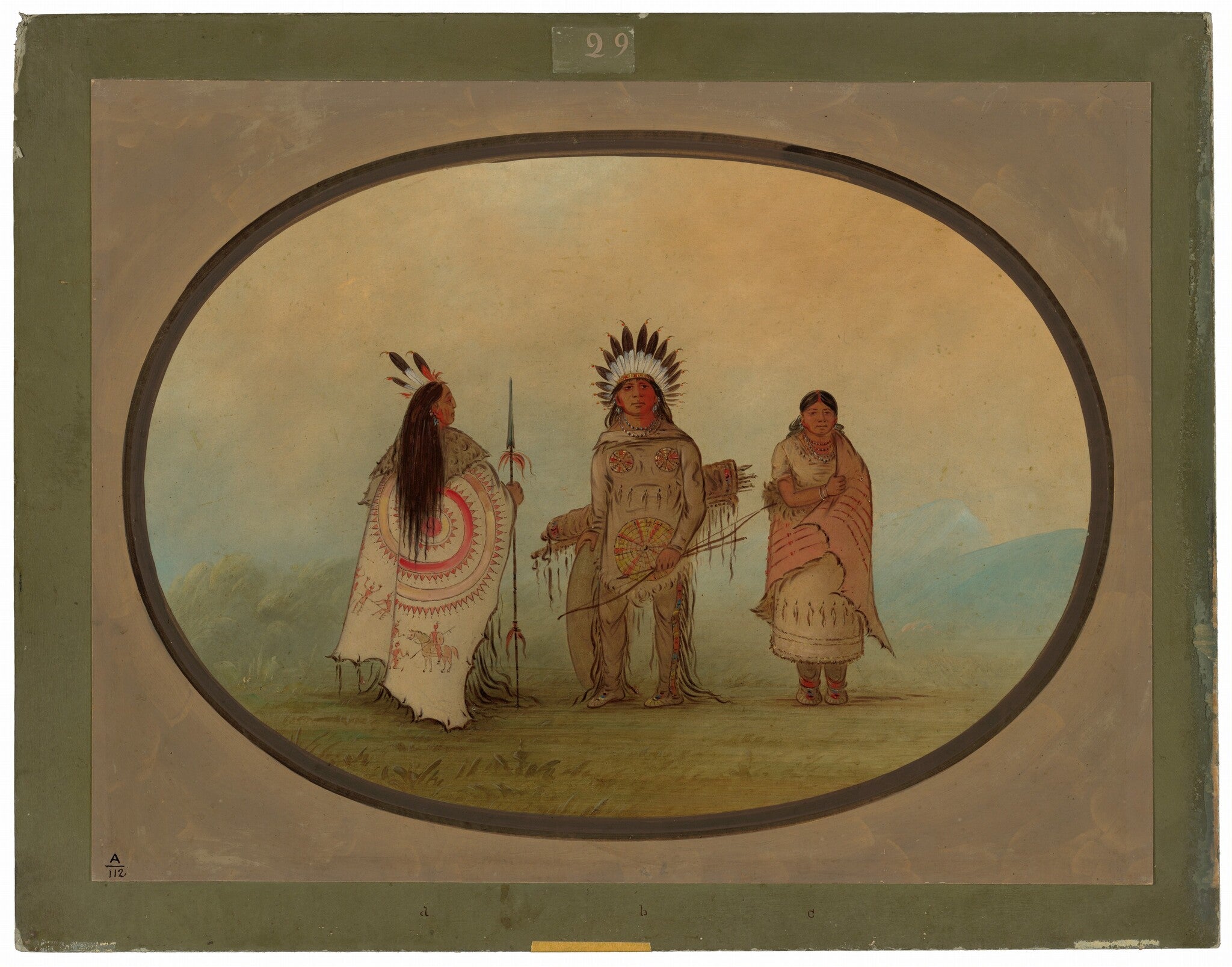 Un chef corbeau, un guerrier et sa femme - George Catlin