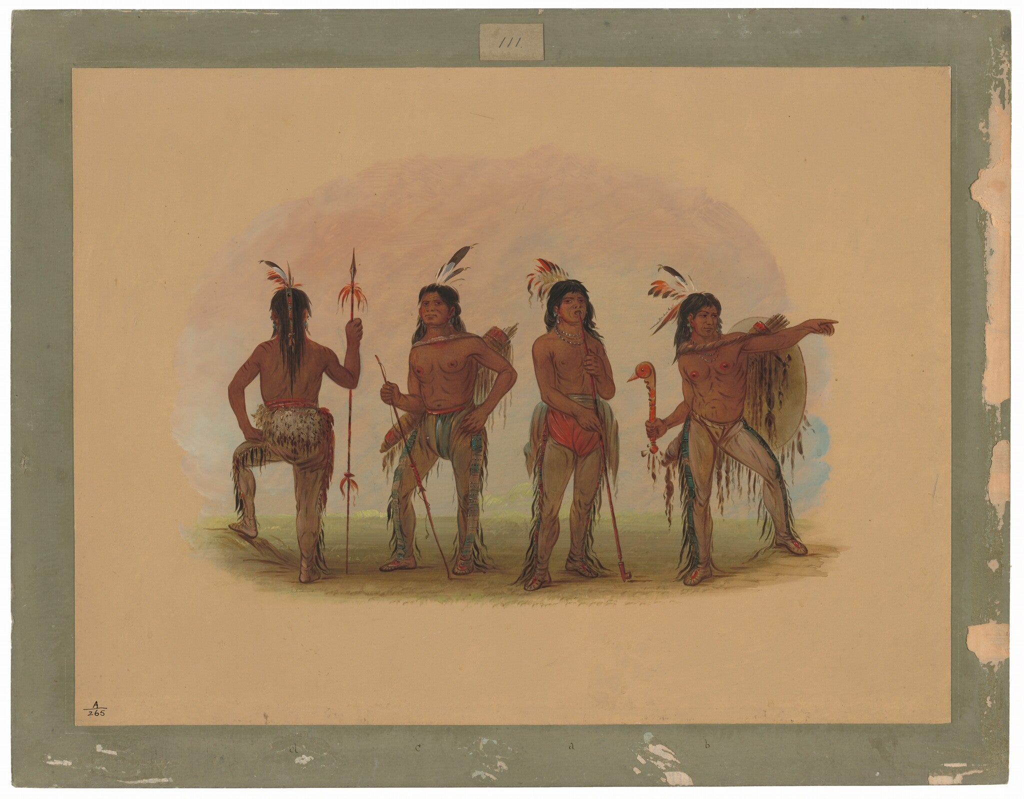 Quatre guerriers Navajos - George Catlin
