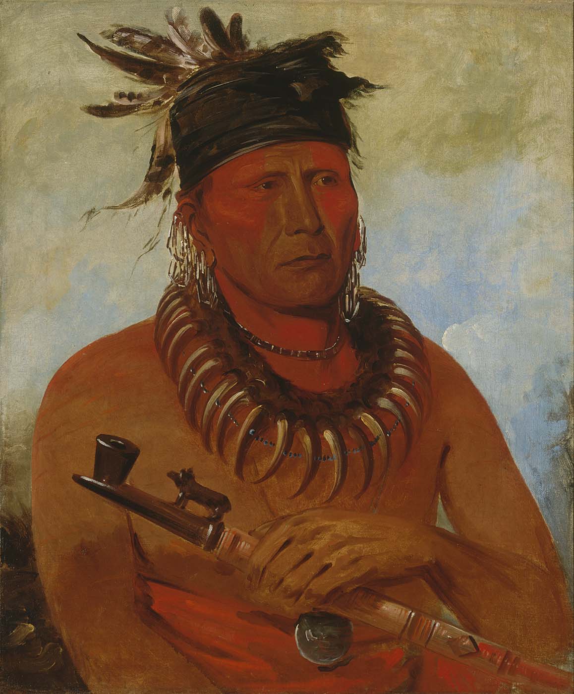 Háw-che-ke-súg-ga, Celui qui tue les Osages, chef de la tribu - George Catlin