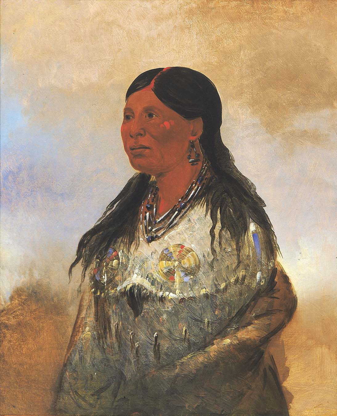 Hón-je-a-pút-o, épouse du chasseur d'ours - George Catlin