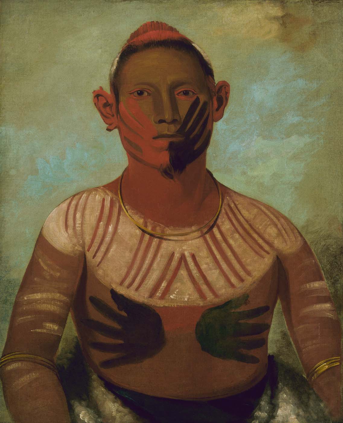 I-o-wáy, l'un des principaux guerriers de Black Hawk - George Catlin