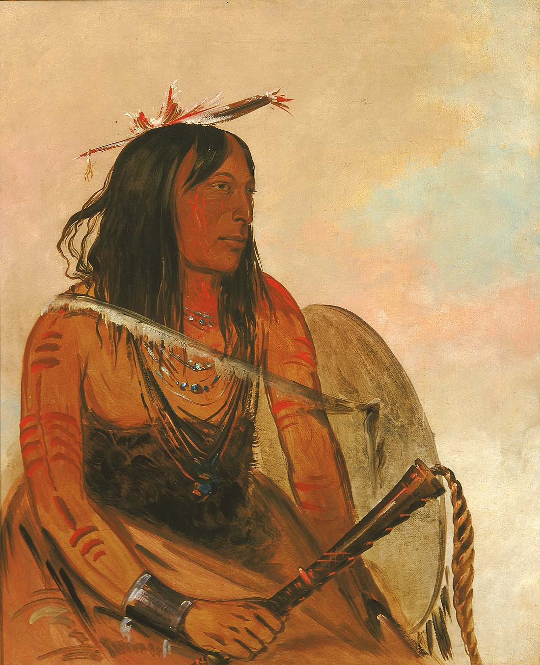 Ish-a-ró-yeh, Celui qui porte un loup, un brave distingué - George Catlin