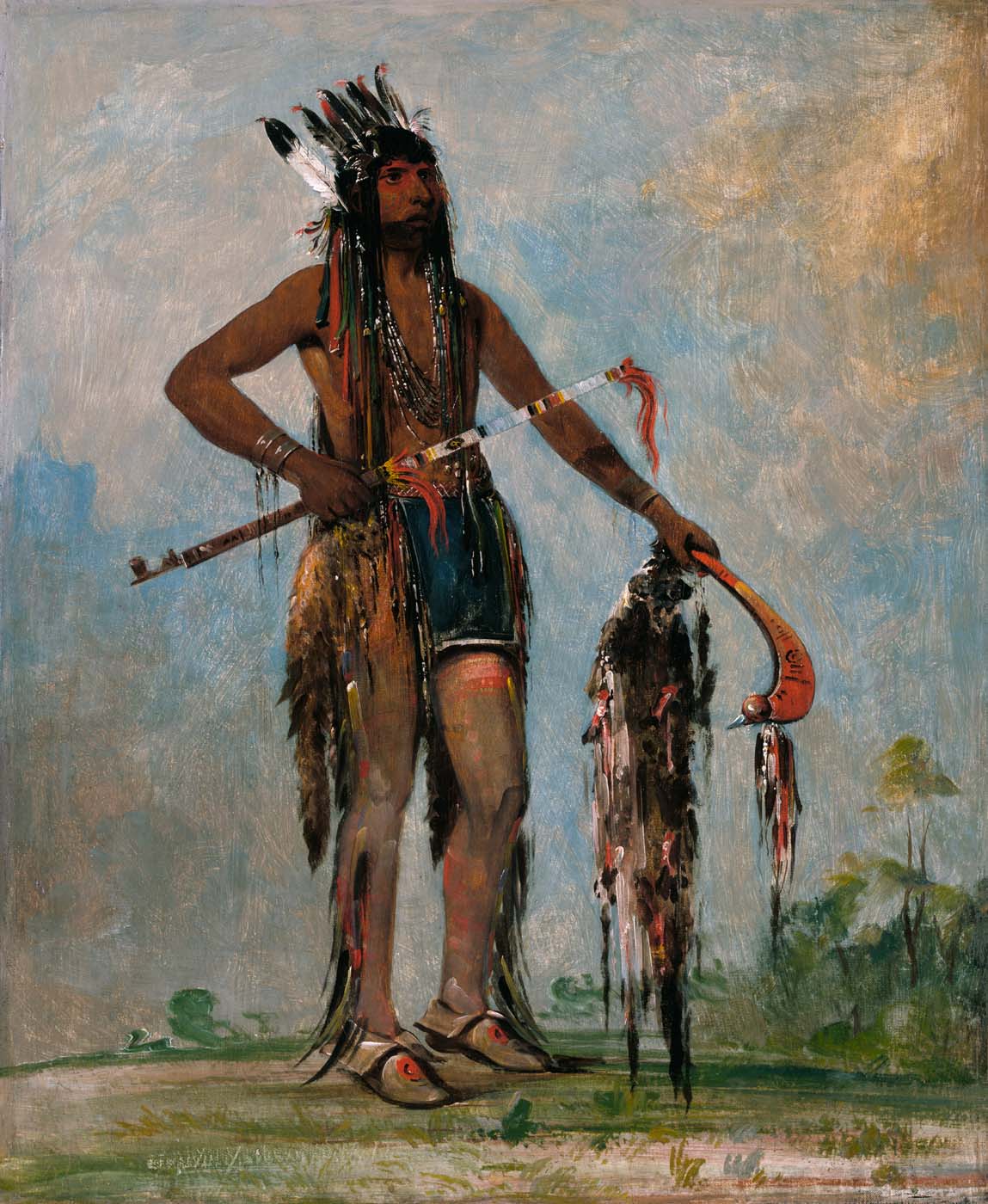 Ka-bés-hunk, Celui qui voyage partout, un guerrier - George Catlin