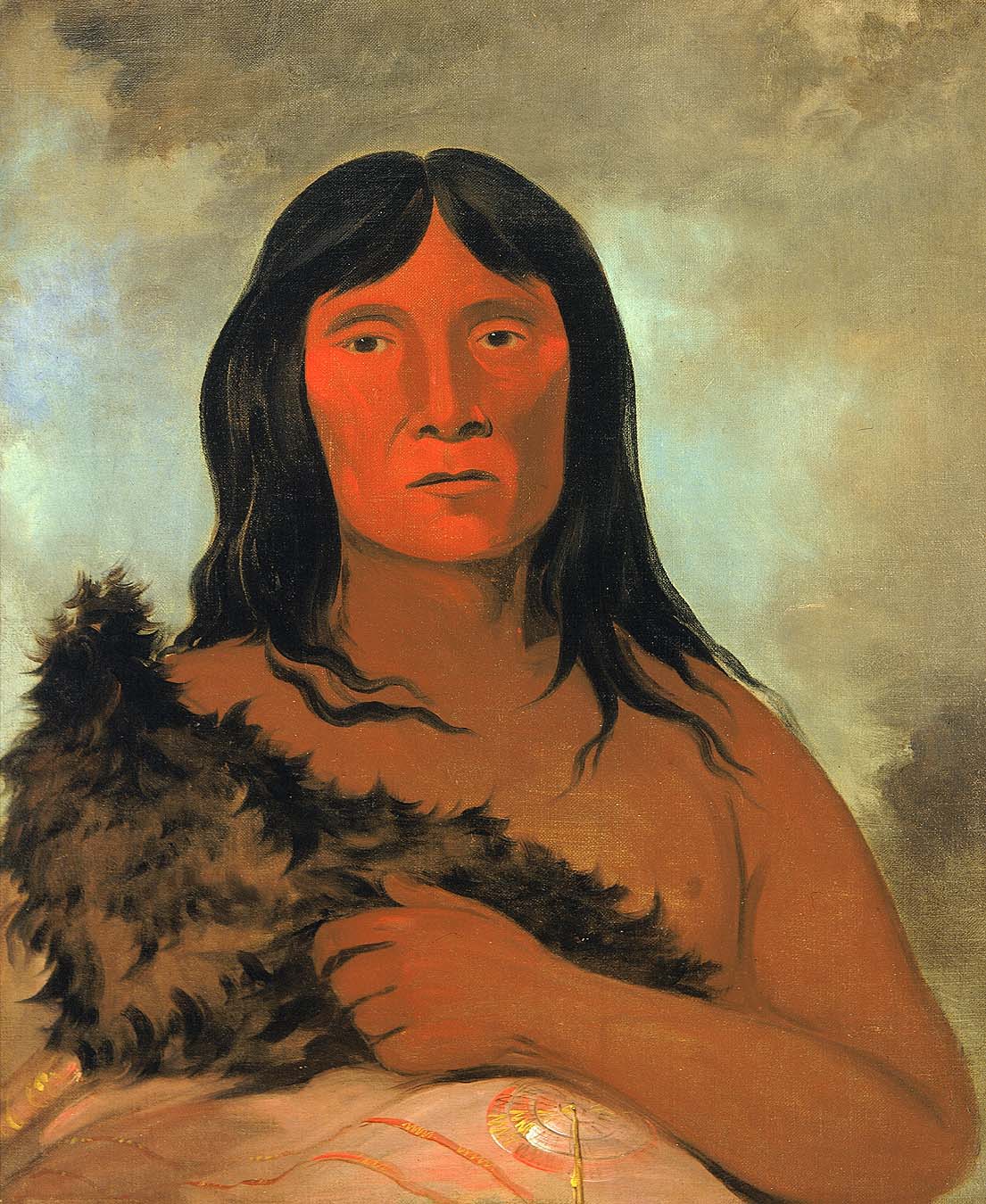 Kay-ée-qua-da-kúm-ee-gísh-kum, Celui qui sonde le sol avec son pied - George Catlin