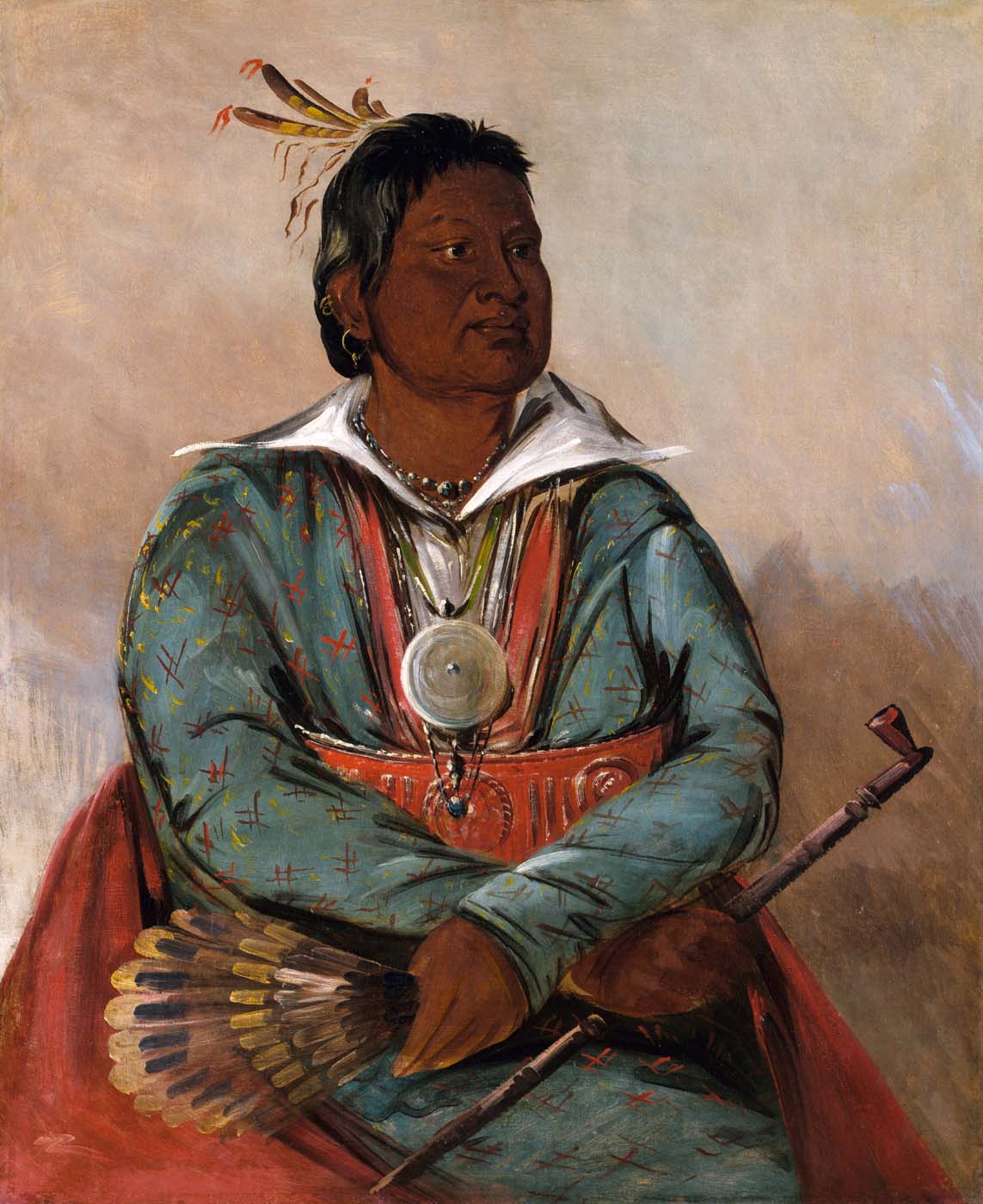 Mó-sho-la-túb-bee, Celui qui éteint et tue, Chef de la tribu - George Catlin