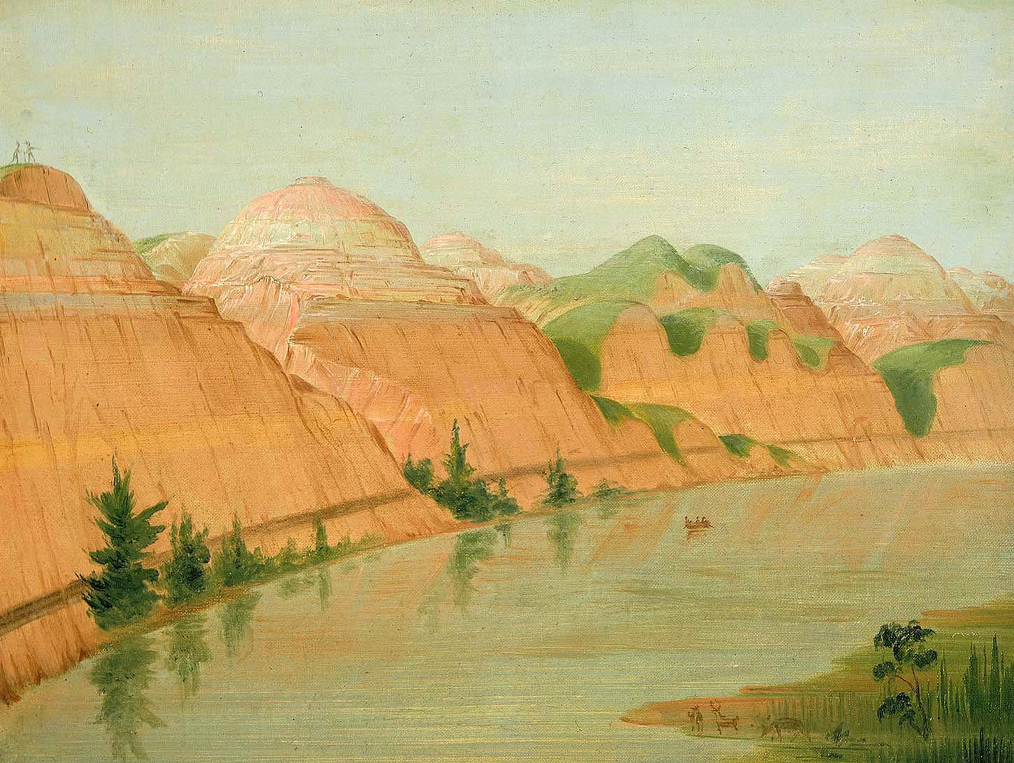 Magnifiques falaises d'argile, à 1800 milles au-dessus de Saint-Louis - George Catlin