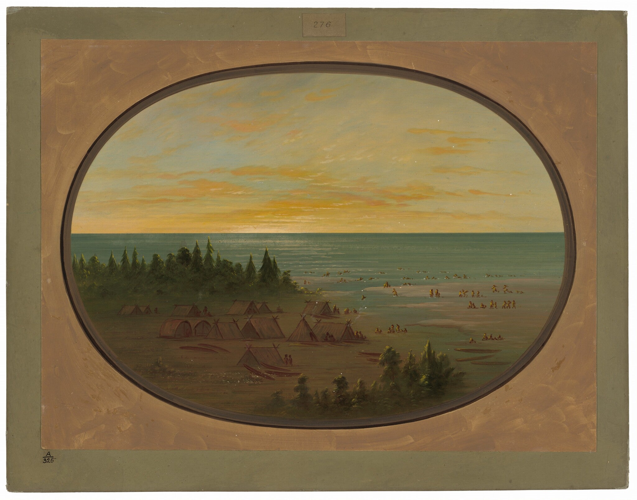 Village de Nayas - Bain des Indiens - George Catlin