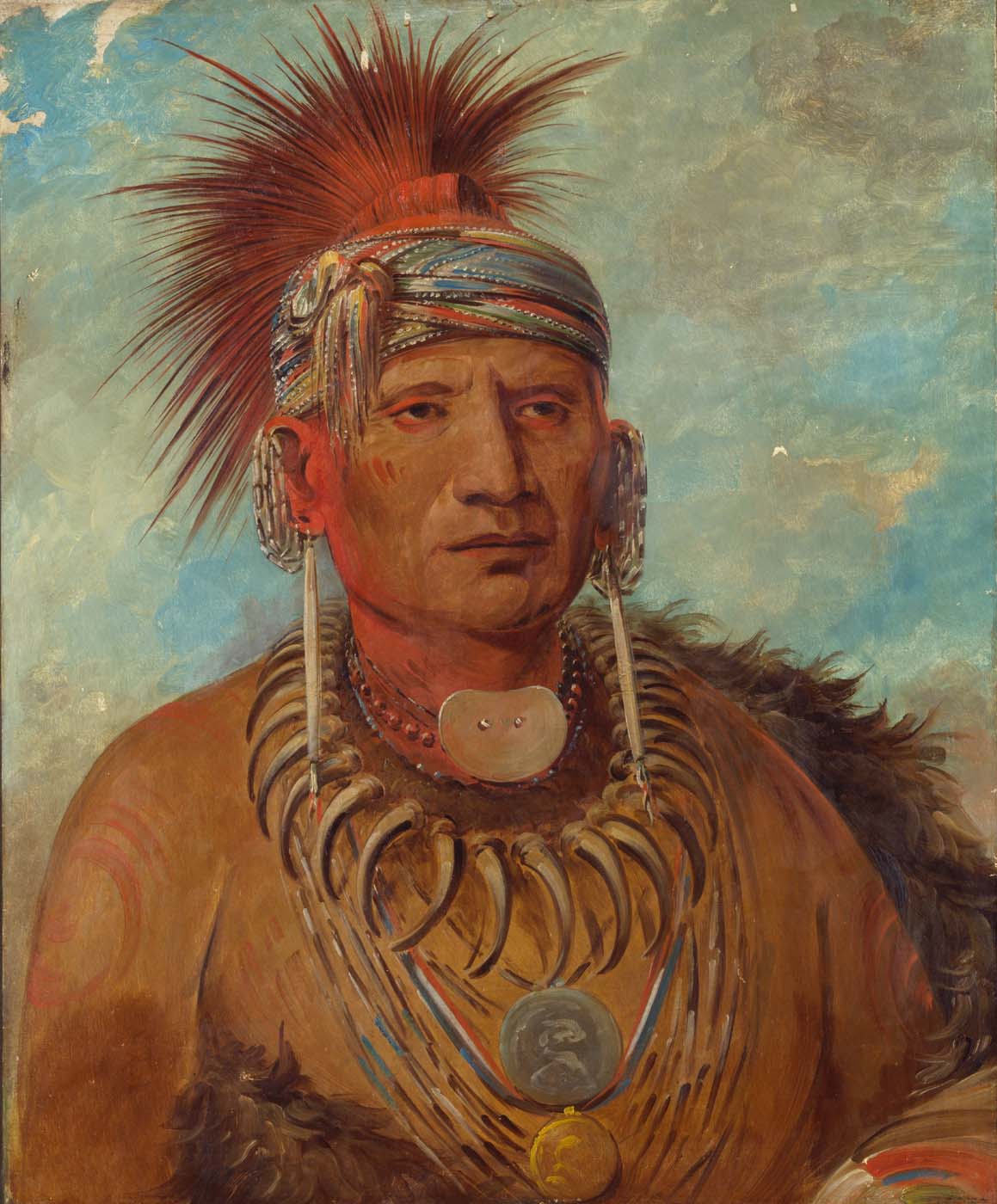Neu-mon-ya, Pluie qui marche, Chef de guerre - George Catlin