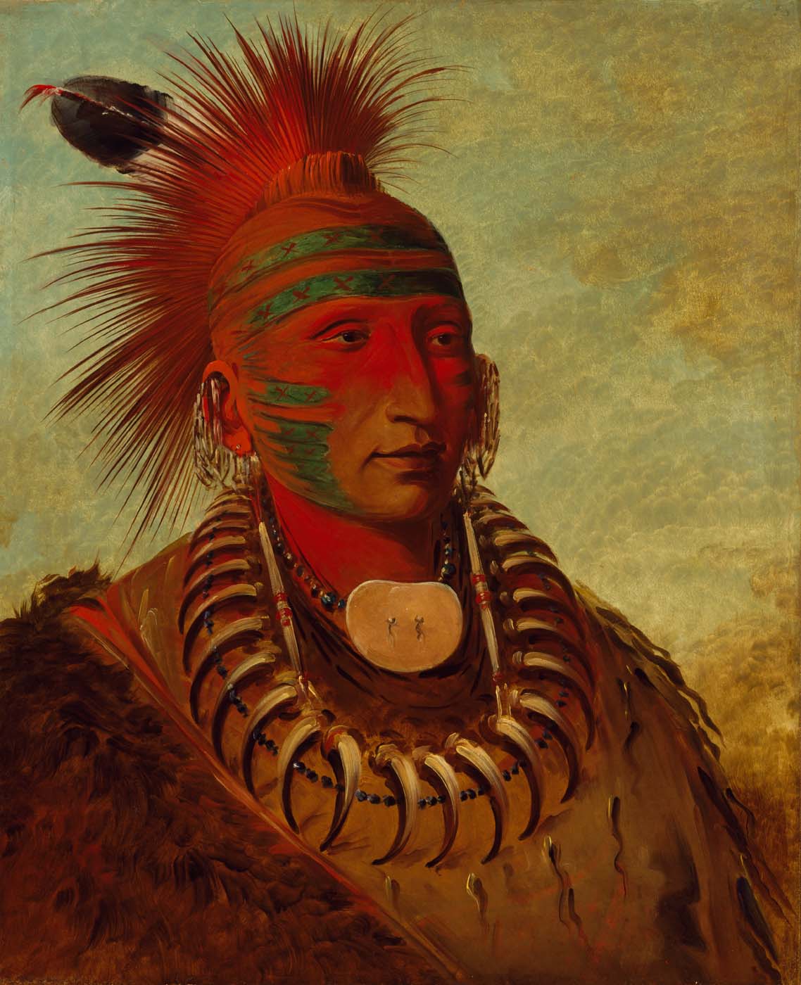 No-ho-mun-ya, Celui qui ne prête aucune attention - George Catlin