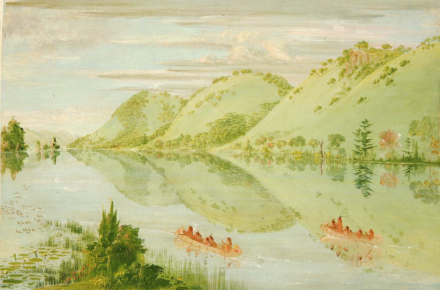 Falaises pittoresques au-dessus de Prairie du Chien - George Catlin