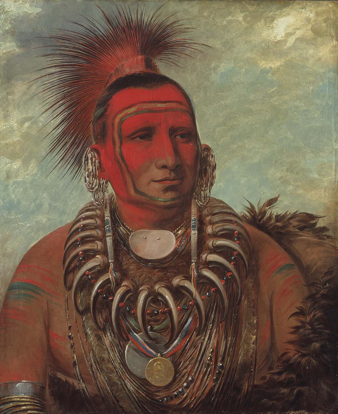 Shon-ta-yi-ga, Petit Loup, un célèbre guerrier - George Catlin