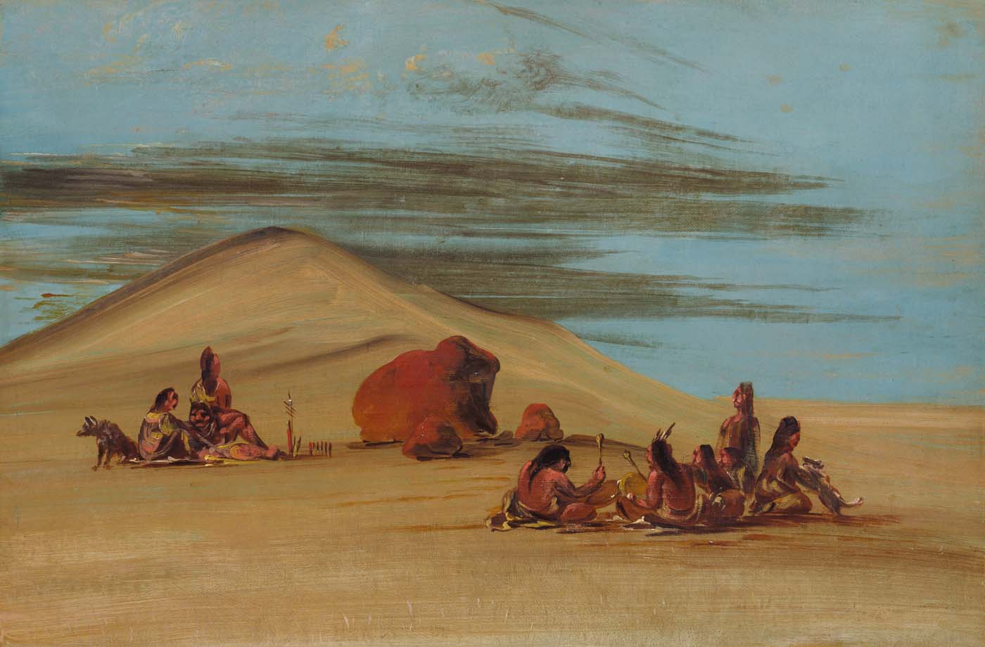 Sioux en adoration aux Red Boulders - George Catlin