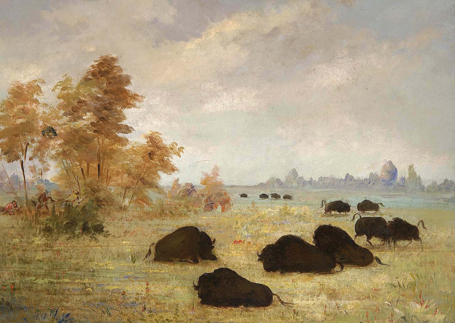 Traque de bisons, Arkansas - George Catlin