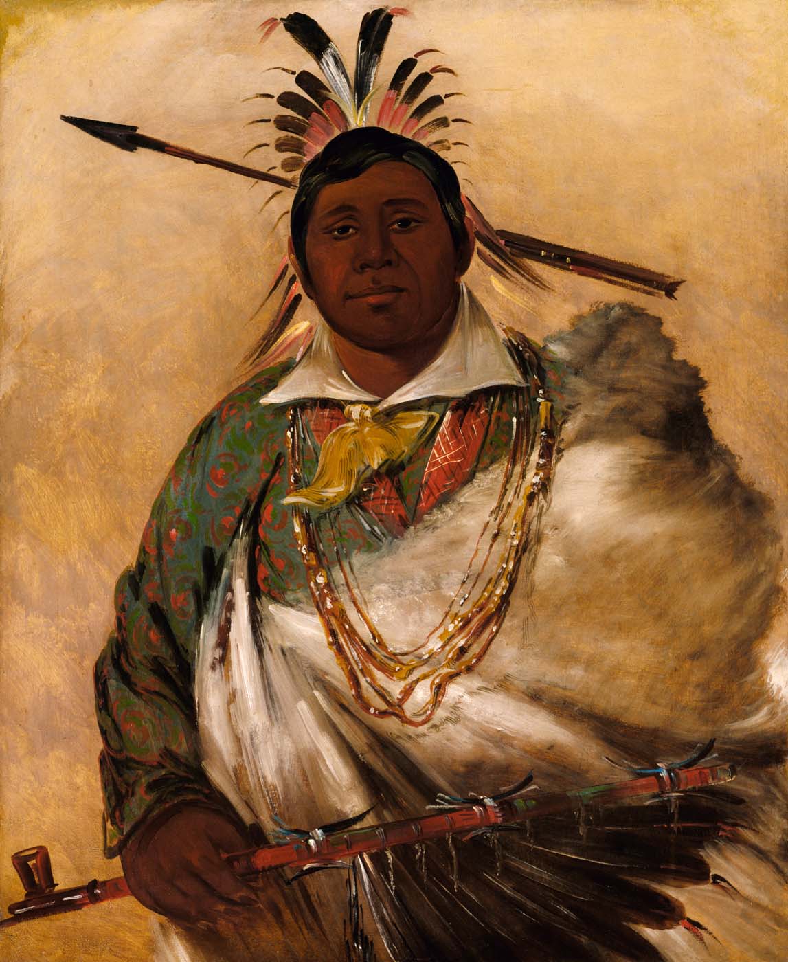 Téh-ke-néh-kee, manteau noir, un chef - George Catlin