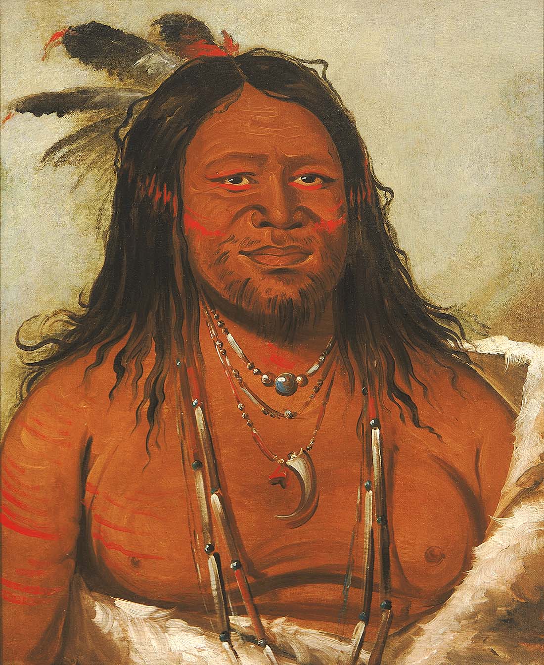 Ta-wáh-que-nah, Montagne des Rochers, Deuxième Chef de la Tribu - George Catlin