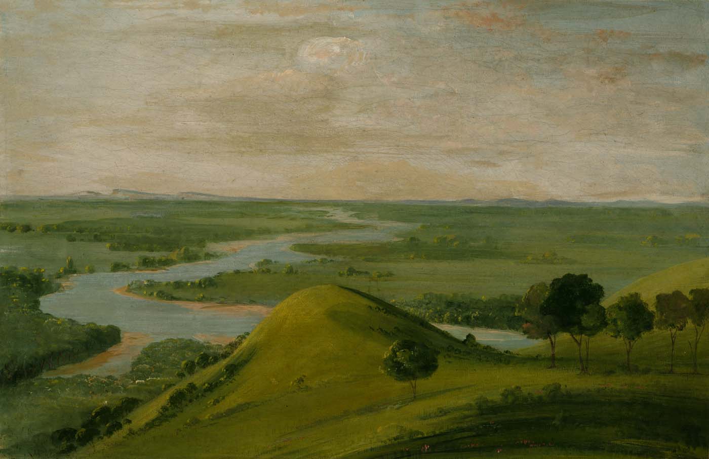 Vue de la jonction de la rivière Rouge et de la False Washita, au Texas - George Catlin