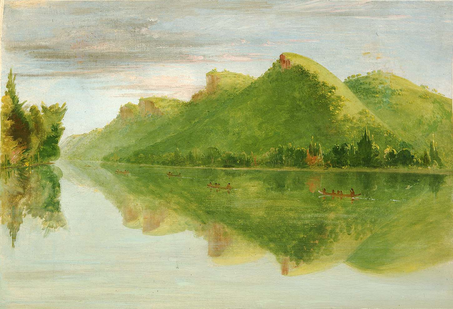 Vue sur le Haut-Mississippi, magnifiques prairies - George Catlin