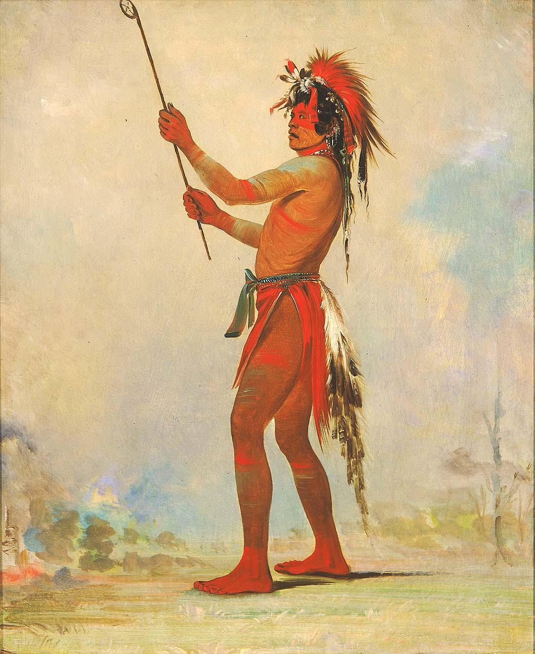 We-chúsh-ta-dóo-ta, Red Man, un joueur de balle distingué - George Catlin