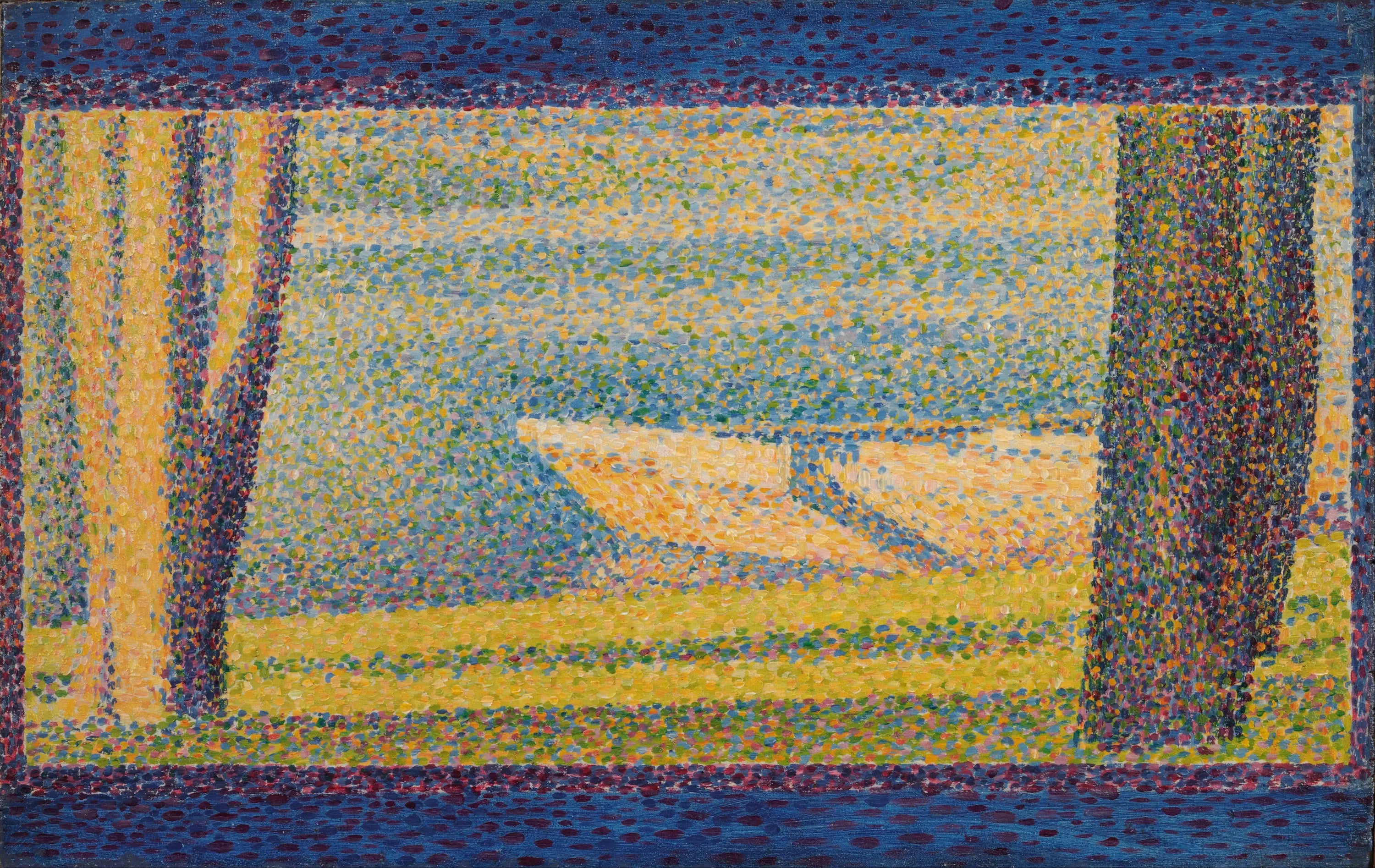 Reproduction du tableau « Bateaux et arbres amarrés - Georges Seurat » par Alpha Reproduction en peinture à l’huile