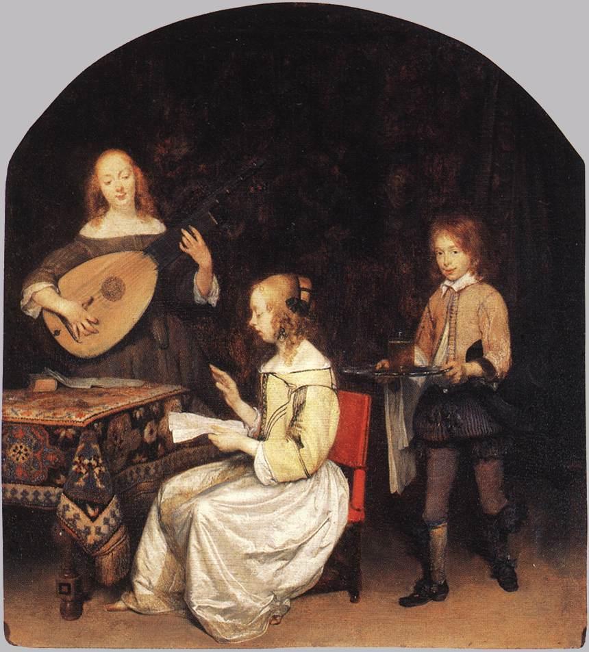 Chanteuse et Joueuse de théorbe - Gerard ter Borch