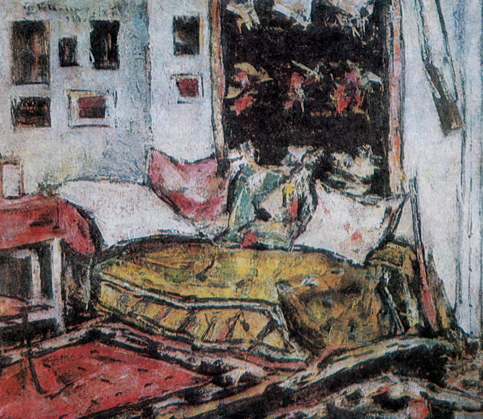 Intérieur au divan jaune, Gheorghe Petrașcu, peinture à l’huile