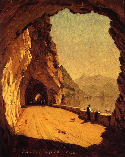 Route du Stelvio au bord du lac de Côme - Sanford Robinson Gifford - Alpha Reproduction