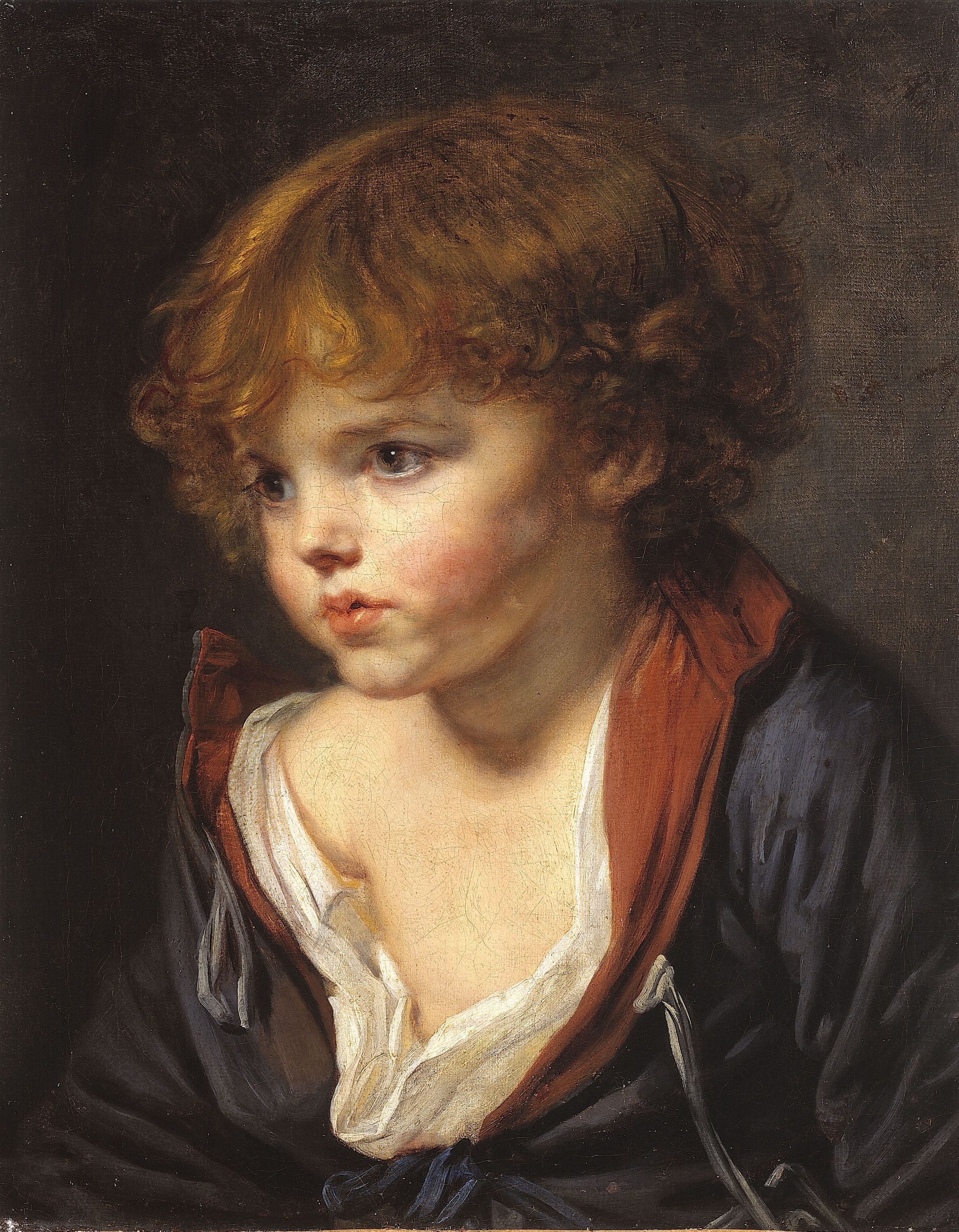 Petit Garçon blond à la chemise ouverte - Jean-Baptiste Greuze - Alpha Reproduction