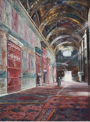 Intérieur de Sainte-Sophie — Şevket Dağ, vers 1910, huile sur toile
