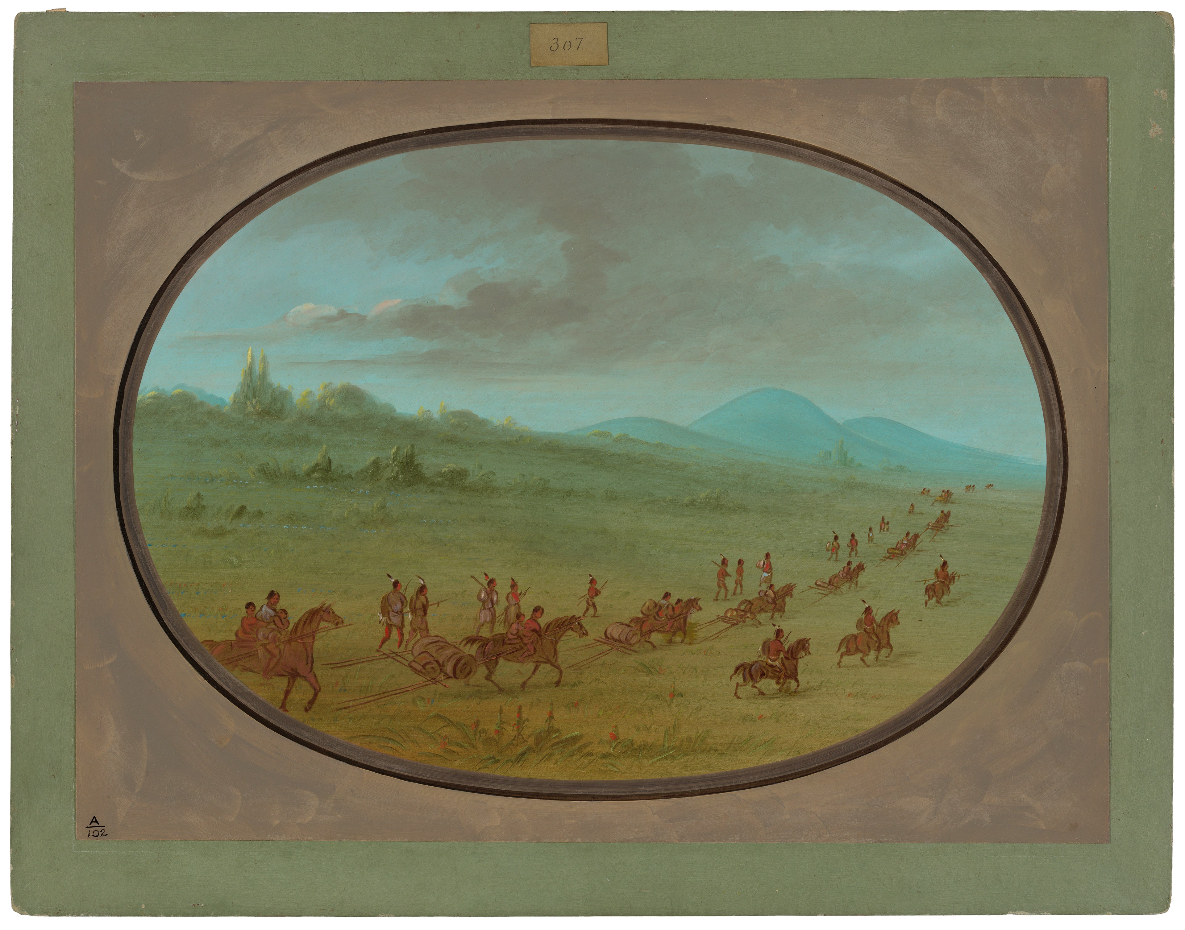 Halsey's Bluff - Les Indiens Sioux en marche - George Catlin