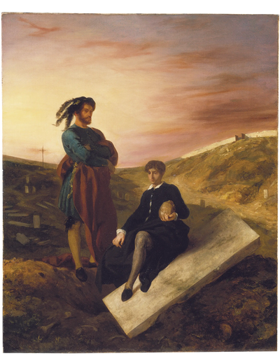 Reproduction du tableau « Hamlet et Horatio au cimetière - Eugène Delacroix » par Alpha Reproduction en peinture à l’huile