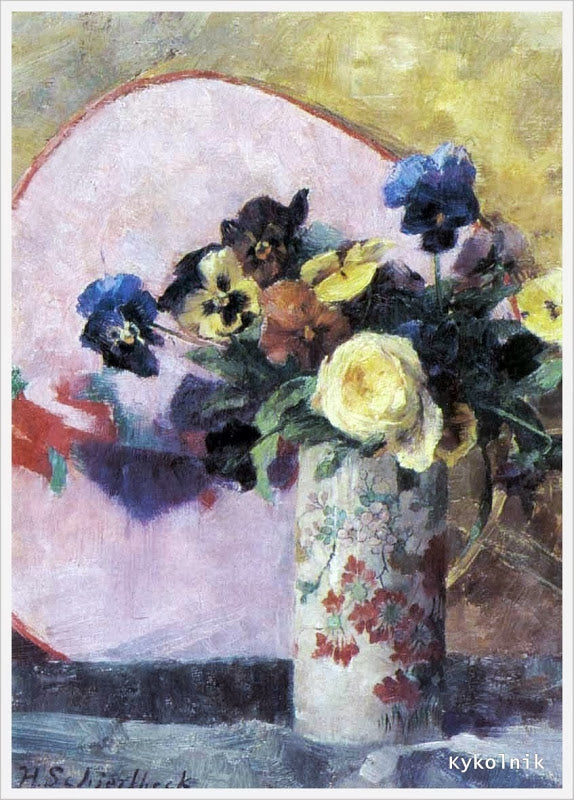 Pansies in a Japanese Vase (15491570896) - Helene Schjerfbeck