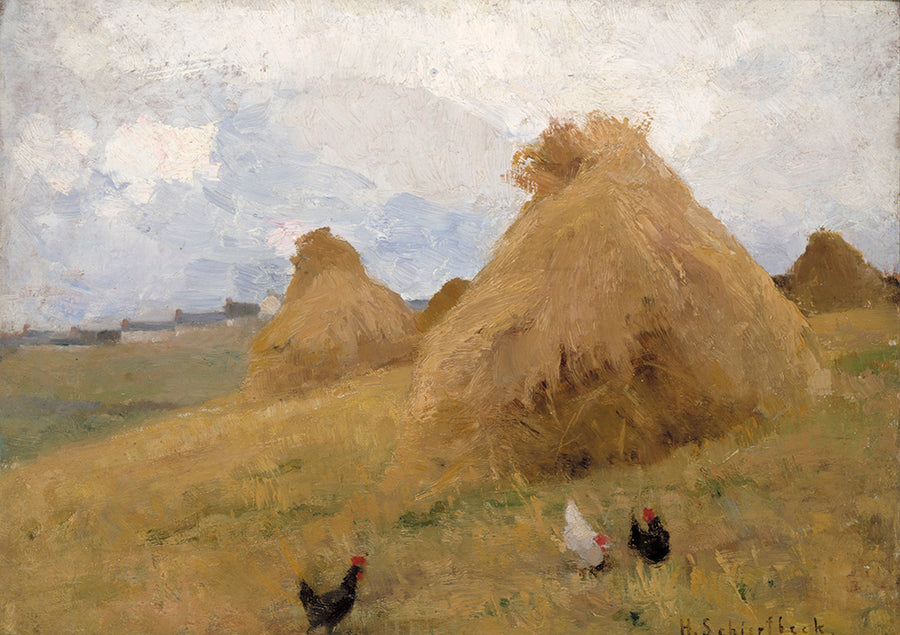 Chickens amongst Cornstooks (1888) - Helene Schjerfbeck