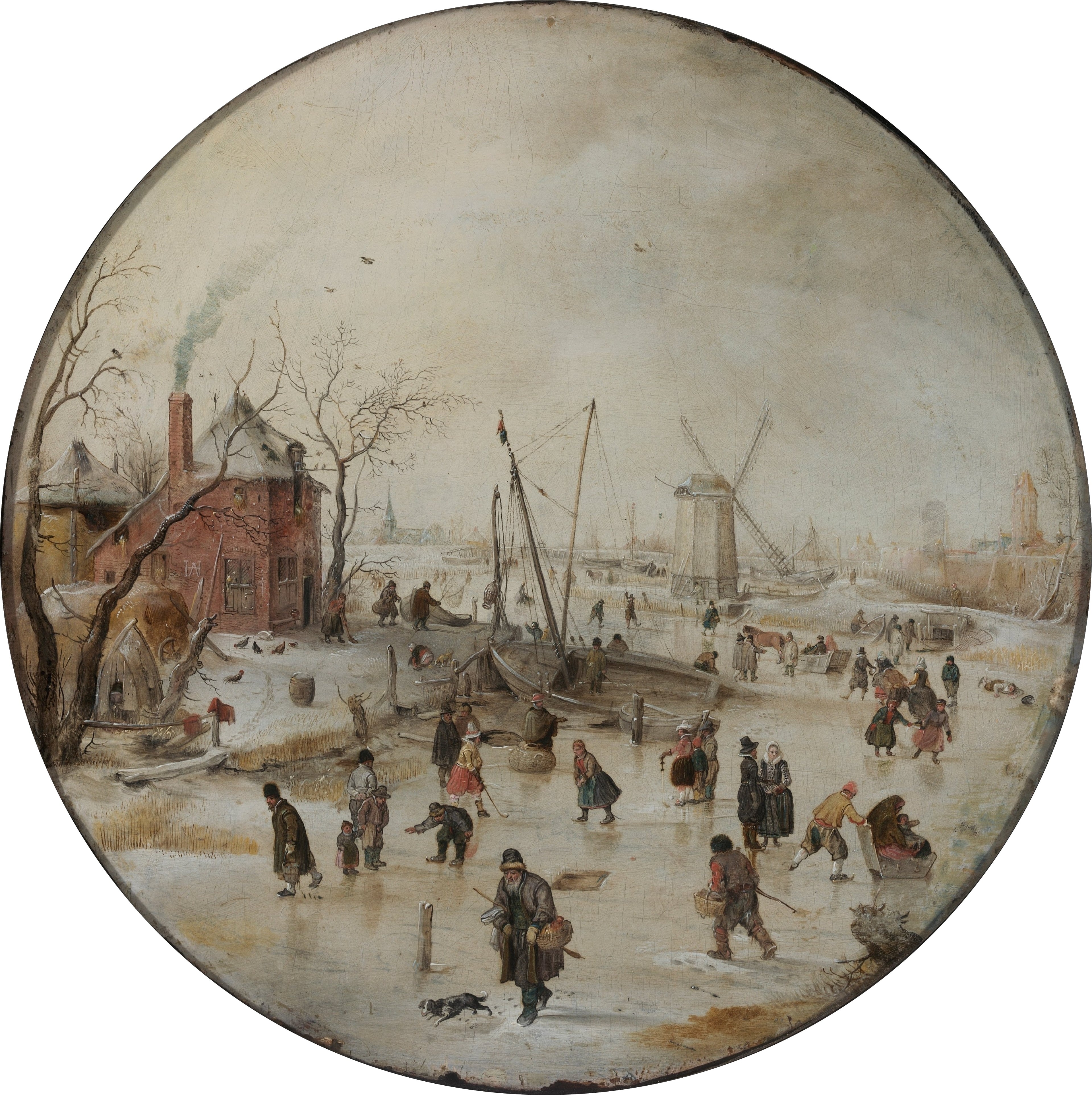 Rivière gelée avec des patineurs - Hendrick Avercamp