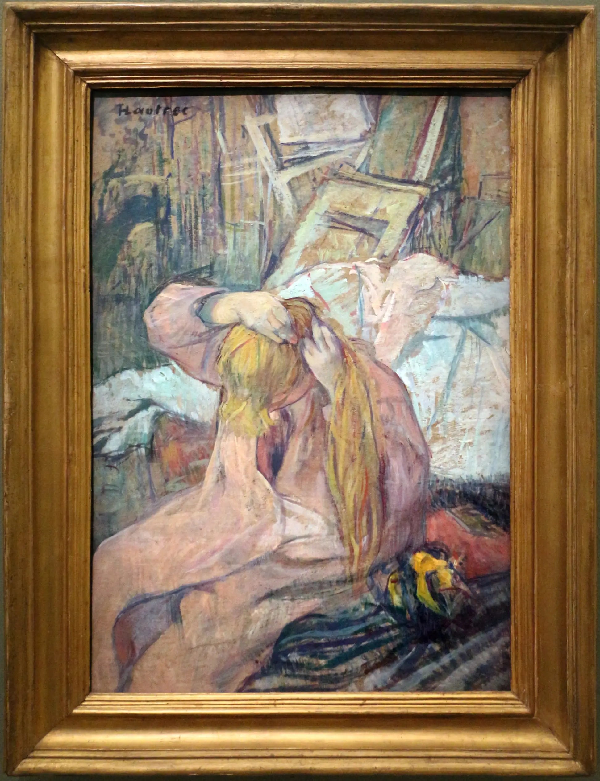 Reproduction du tableau « Femme se coiffe. Celle qui se peigne - Henri de Toulouse-Lautrec » par Alpha Reproduction en peinture à l’huile