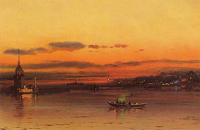 La Tour de Léandre — Hoca Ali Rıza, vers 1900, huile sur toile