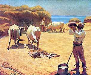 Le Battage — Namık İsmail, vers 1920, huile sur toile