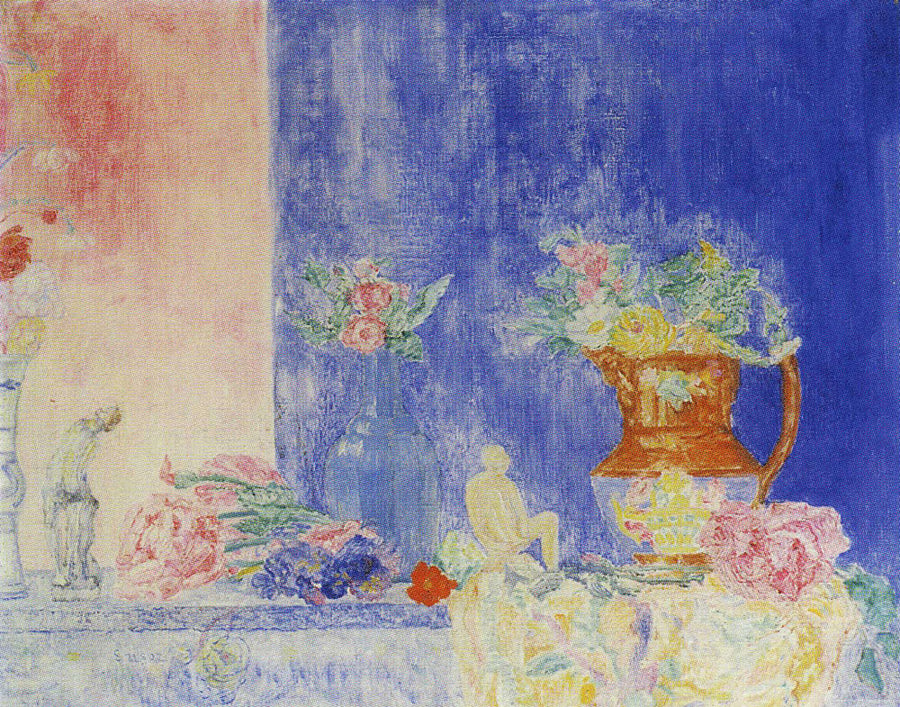 Flowers, Vases and Tanagra Figures - James Ensor