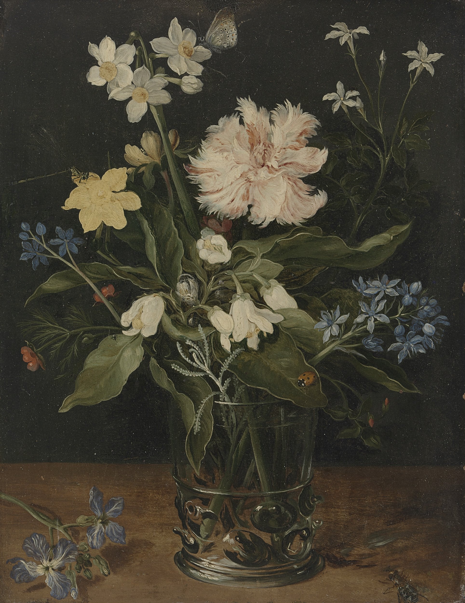 Nature morte aux fleurs dans un verre - Jan Brueghel l'Ancien