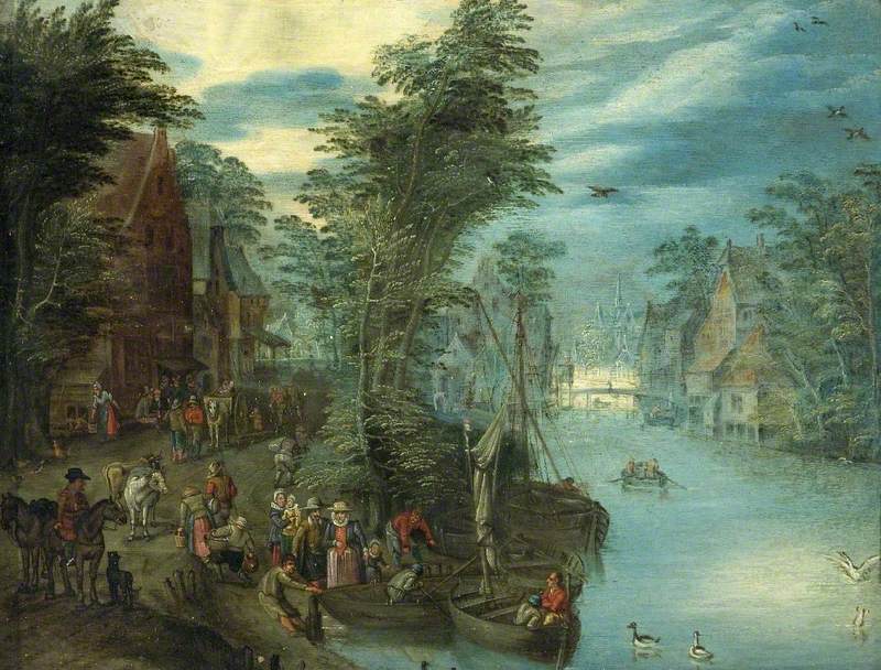 Scène de rivière - Jan Brueghel l'Ancien