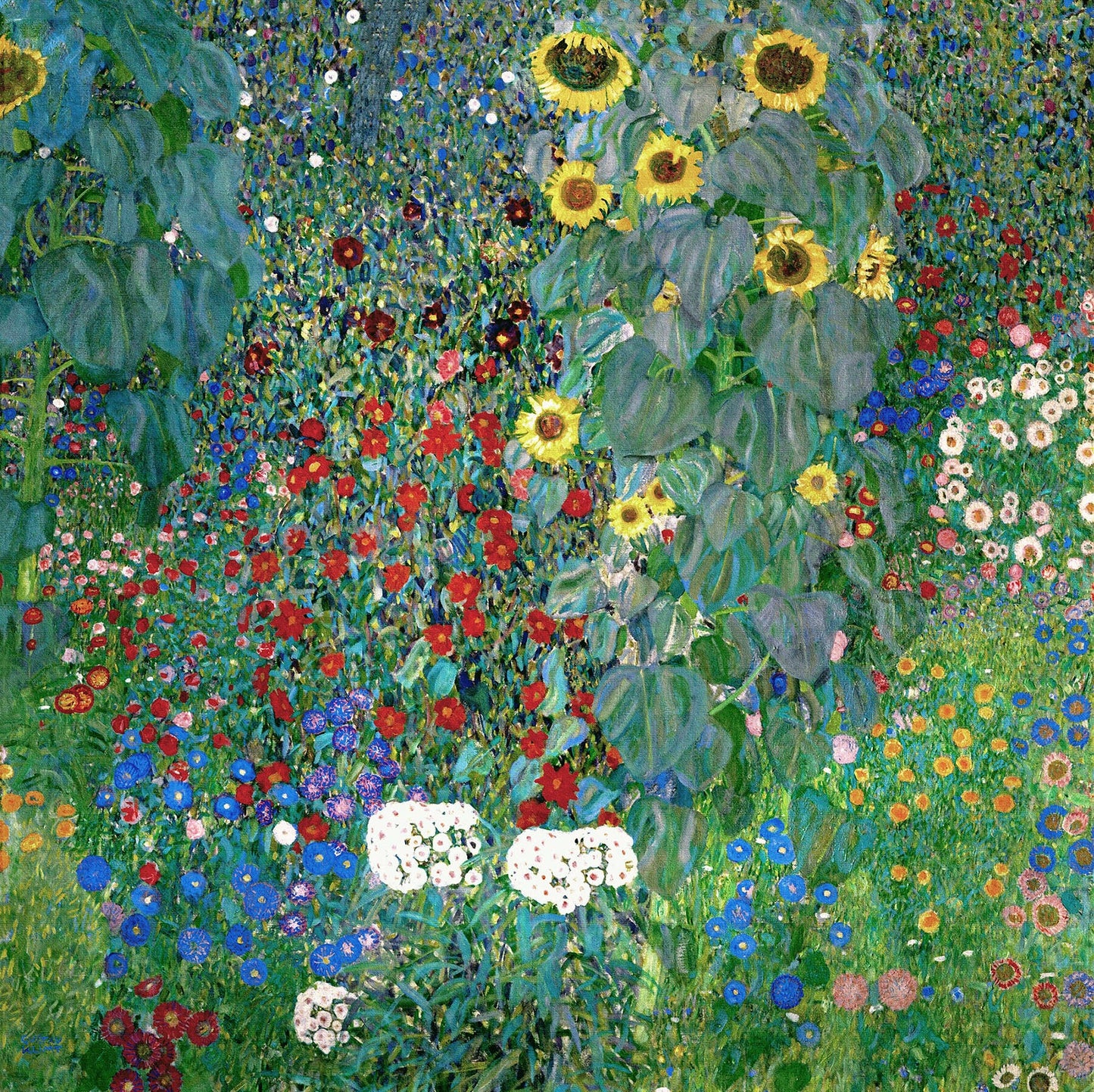 🌻✨ สวนชนบทพร้อมดอกทานตะวัน – Gustav Klimt (ประมาณปี 1905–1907)
