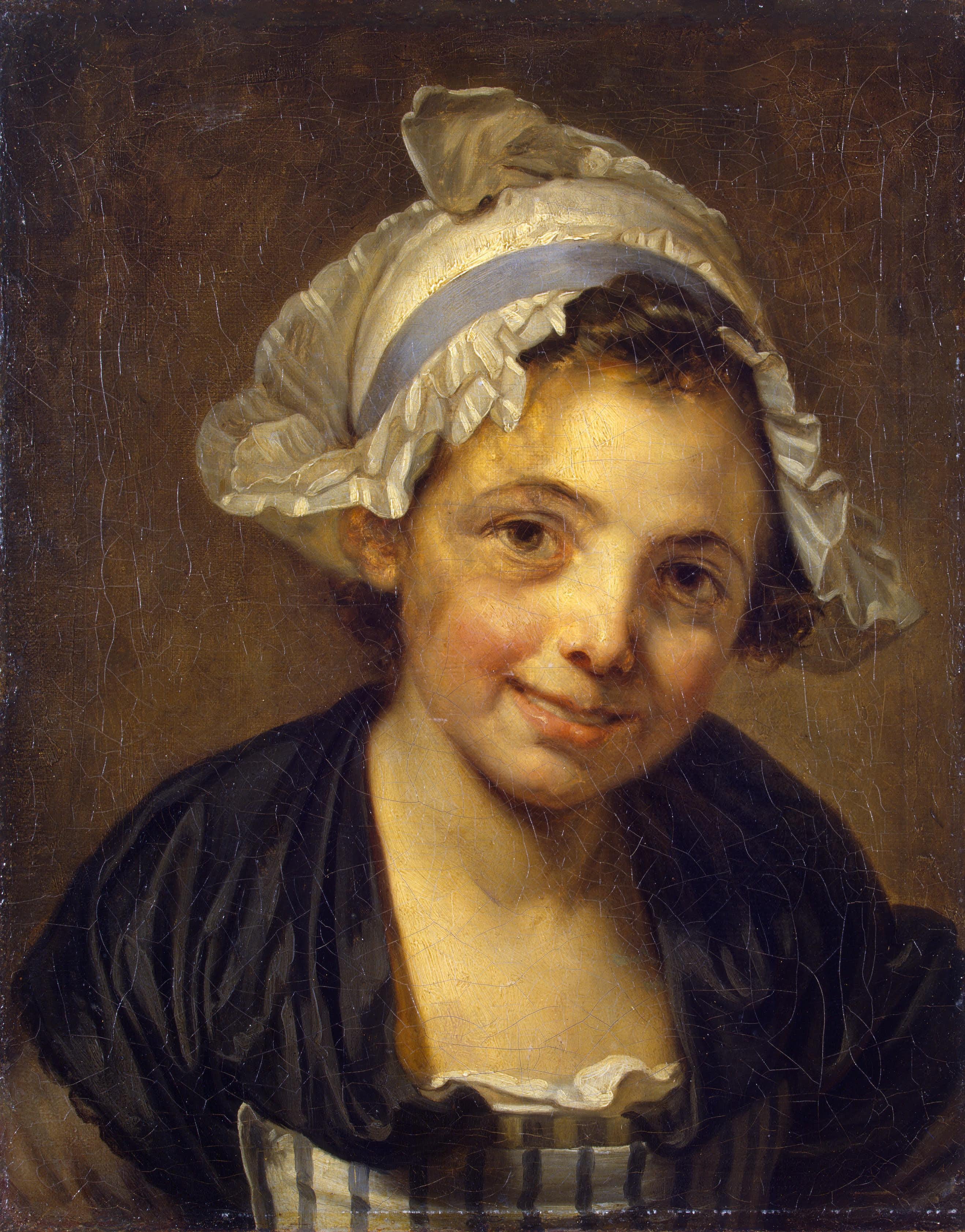 Tête de jeune fille au bonnet - Jean-Baptiste Greuze - Alpha Reproduction