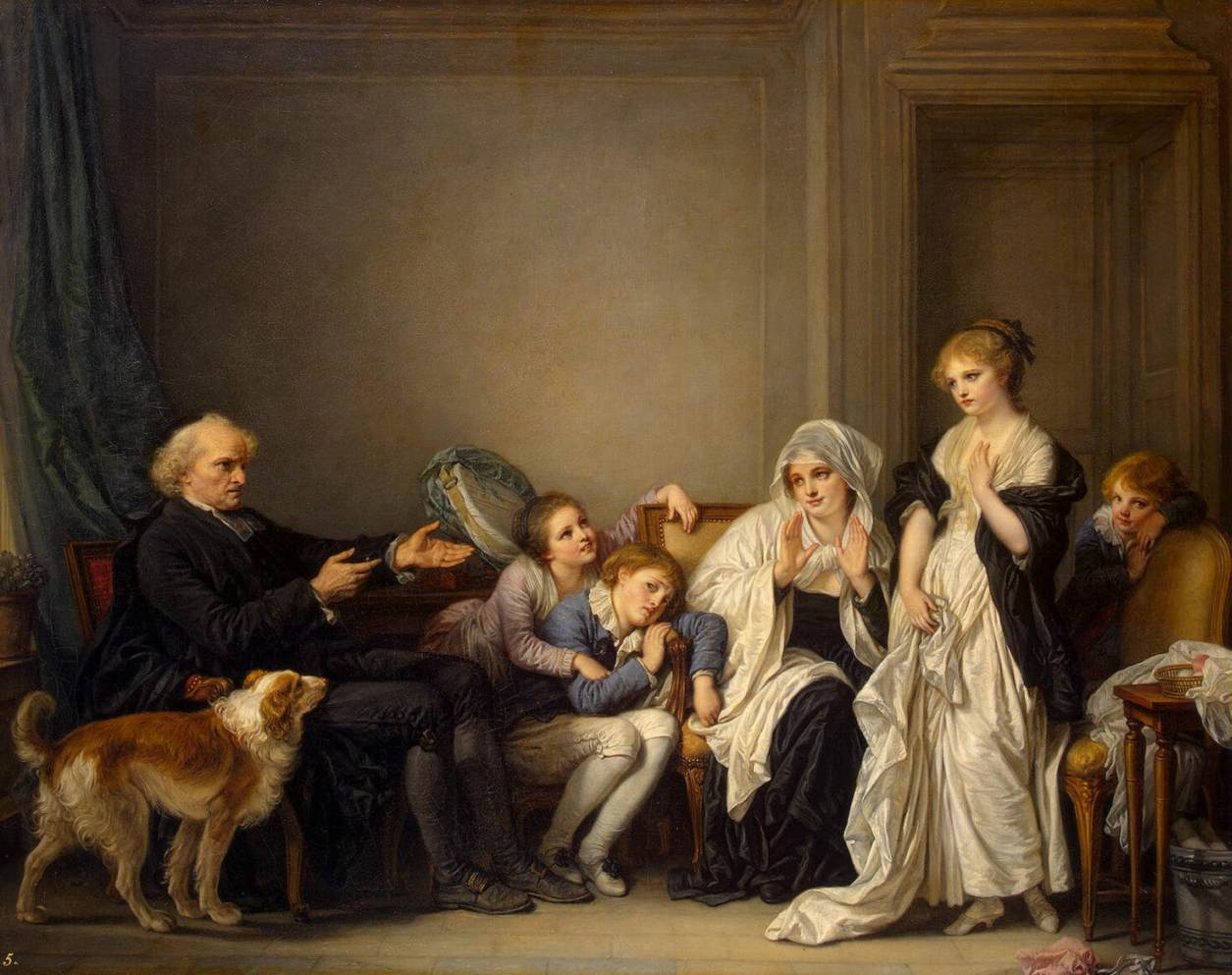 La veuve et son prêtre - Jean-Baptiste Greuze - Alpha Reproduction